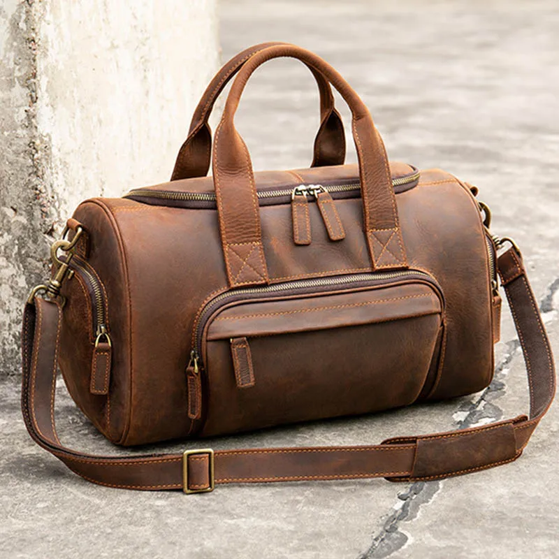 Genuine Leather Travel Bag For Man Travel Tote Women Big Weekend Bag Fit 14 inch Laptop Cowskin Luggage Duffle Bag Male Handbags