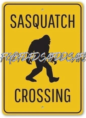 Sasquatch Crossing предупреждающий знак для кемпинга Bigfoot металлический на открытом