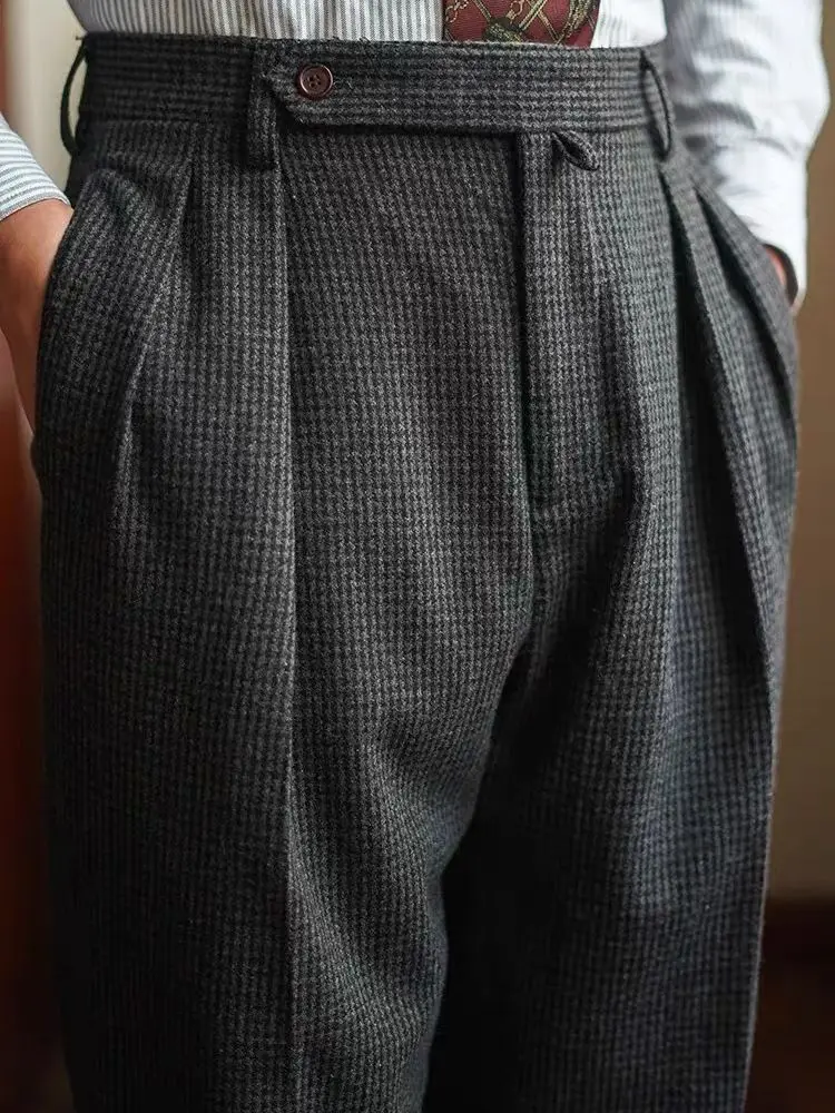 

Brand Clothing Smooth Suit Pants Men Business Thick Formal LongLength Work Pant Korean Casual Trousers Male Oversized A71