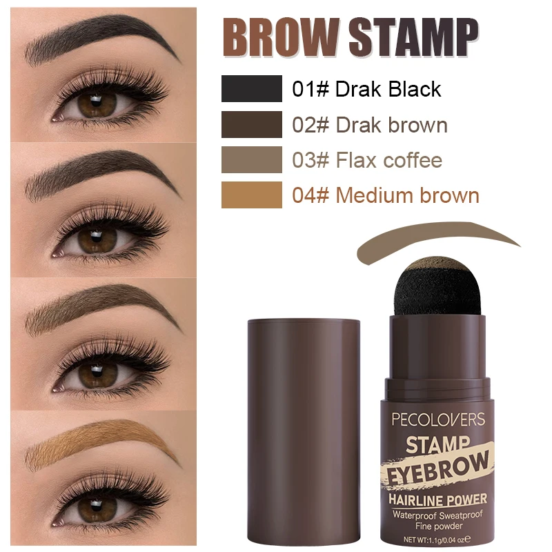 

2022 One Step Eyebrow Shaping Stamp Set Makeup Waterproof Contour Stencil Natural Tint Hairline Powder