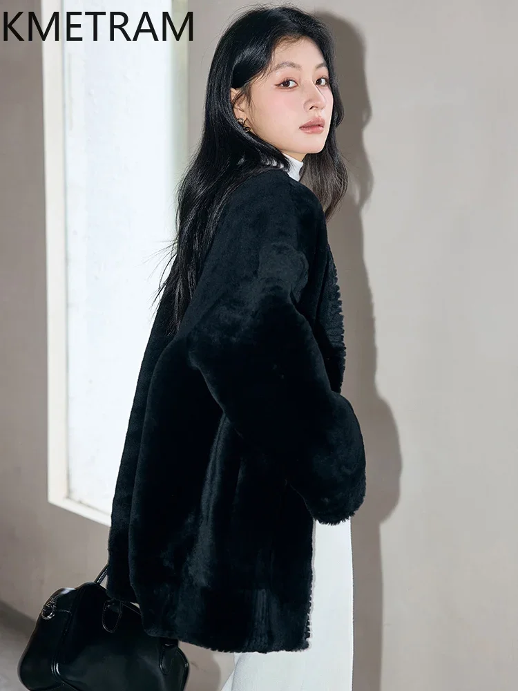 Шуба из натуральной мериносовой шерсти женская зимняя роскошная одежда куртка
