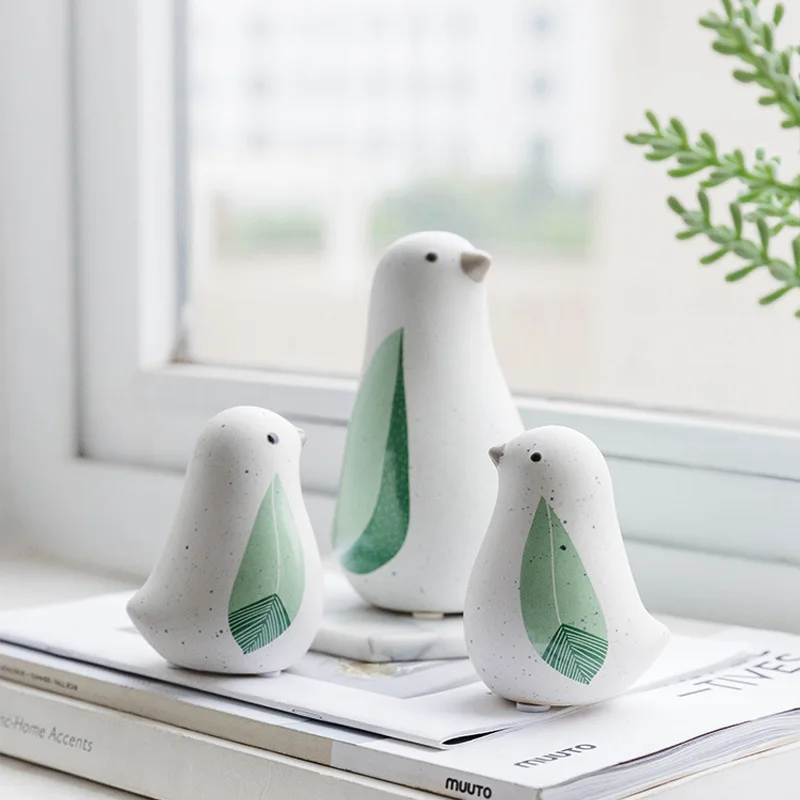 

Cute Ins Style Small Fresh Ceramic Animal Bird Decoration Room Desktop Cross-border Craft Gifts, Soft Decorations