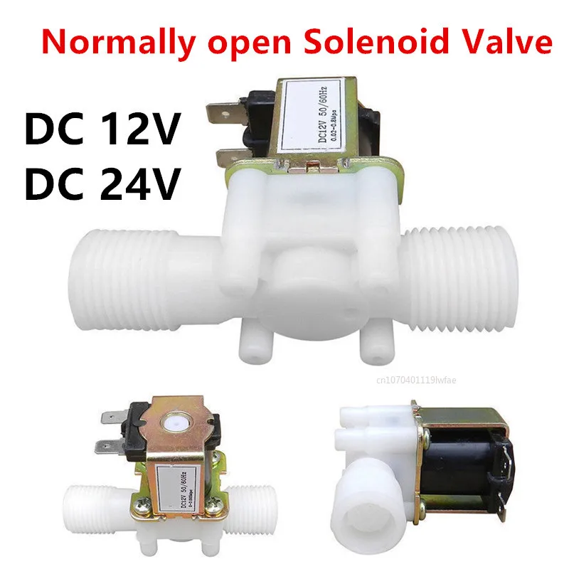 

Нормально открытый пластиковый электромагнитный клапан 1/2 дюйма 3/4 дюйма 12 В 24 В, магнитный диспенсер для воды, пневматическая фотолаборато...