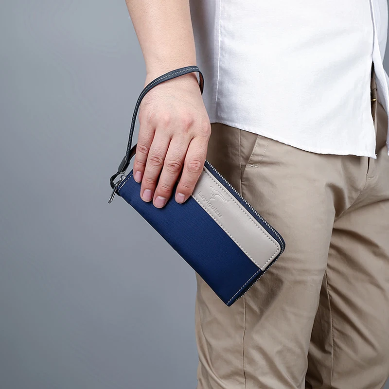 YoReAi Men's Handbag Fashion Multi-card Slot Wallet Business Wallet Mobile Phone Bag Waterproof Wear-resistant Clutch Pounch