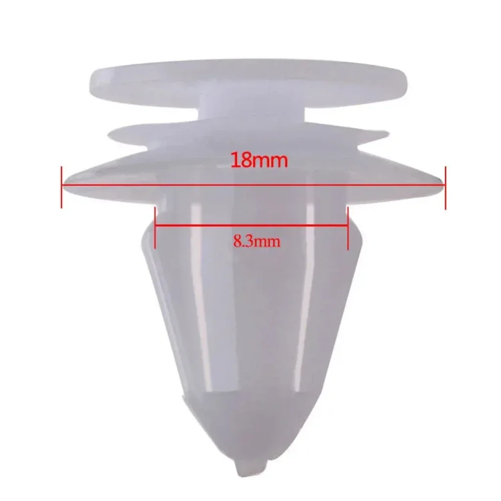 

50 шт. пластиковые заклепки, фиксаторы панели отделки дверей автомобиля, зажимы 8,3 мм, отверстие, крышка двигателя, крыло, автозастежка для гольфа