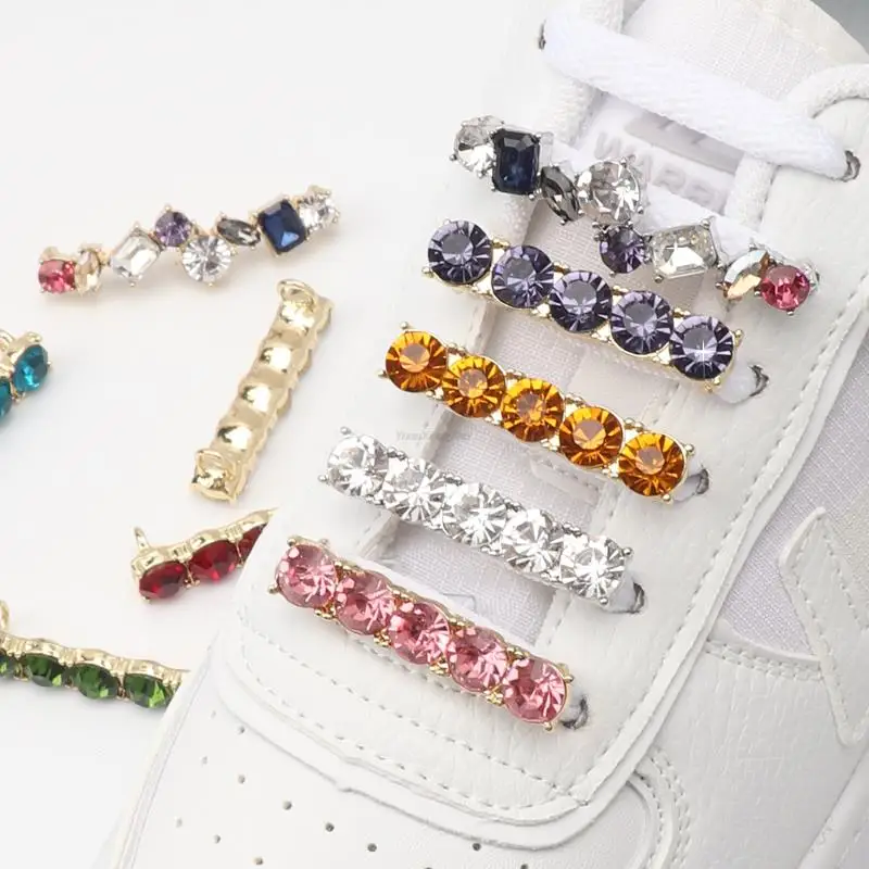 

1Pcs Rhinestone Shoe Charms Colorful Jeweled Sneaker Charms Girl Gift Shoe decoration DIY Shoelaces Buckles shoes accesories