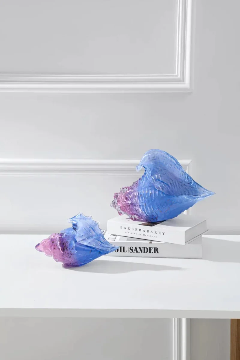 Прозрачная стеклянная раковина красочная статуя ракушки современный дизайн