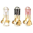 Набор столовых приборов с вращающейся стойкой, кухня приспособления для готовки дюйма, большая ложка, посуда