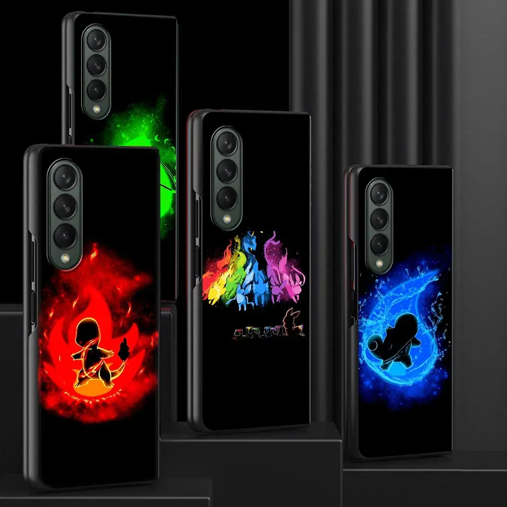 

Case for Samsung Galaxy Z Fold 3 4 5G Luxury Funda Cover for galaxy zfold4 zfold3 Phone Shell Coque Pokemon Gengar Squirtle