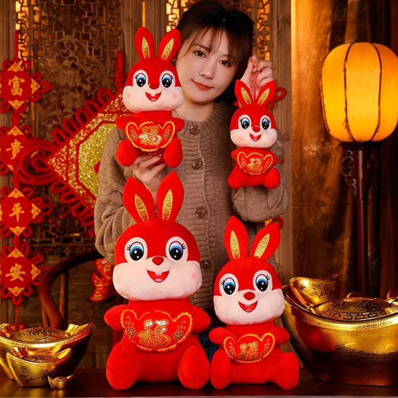

Новинка 2023 года, кролик счастья из китайского знака зодиака, костюм Тан, милый кролик, домашний декор, мягкая игрушка, креативный новогодний специальный подарок для детей