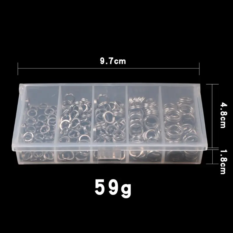 

200 Pcs/box Stainless Steel Split O-Ring Heavy Fish Box Double Ring Connector Fishing Accessories Bait Drop Shipping