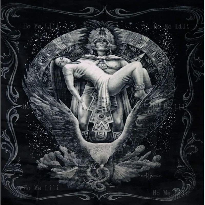 Фланелевое одеяло День мертвых Альма Ацтекский Орел Солнце