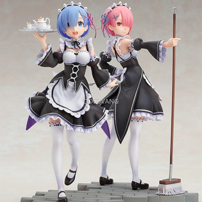 15-23cm Re:Life In A Different World From Zero Rem Ram Anime Action Figure PVC Maid Outfit Arab Collection Model Dolls Toy Gifts | Игрушки и