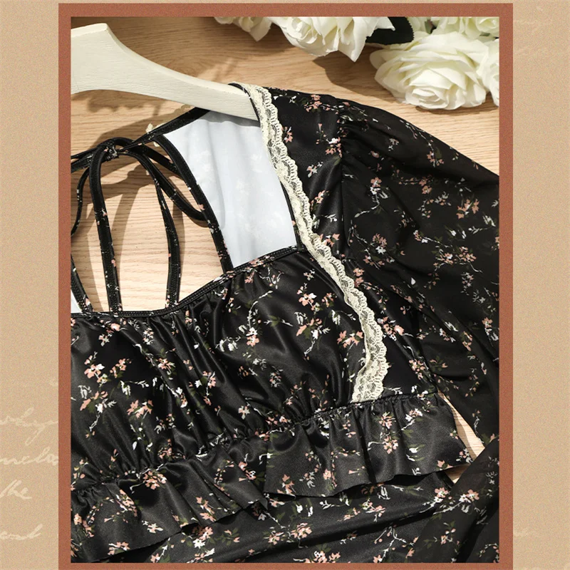 2024 новый сексуальный цельный купальник с высокой талией длинным рукавом принтом