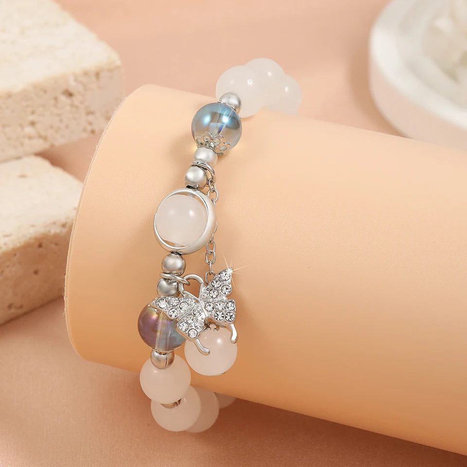 Новинка 2024 браслет FEEHOW с бусинами в виде ледяных трещин для женщин блестящий