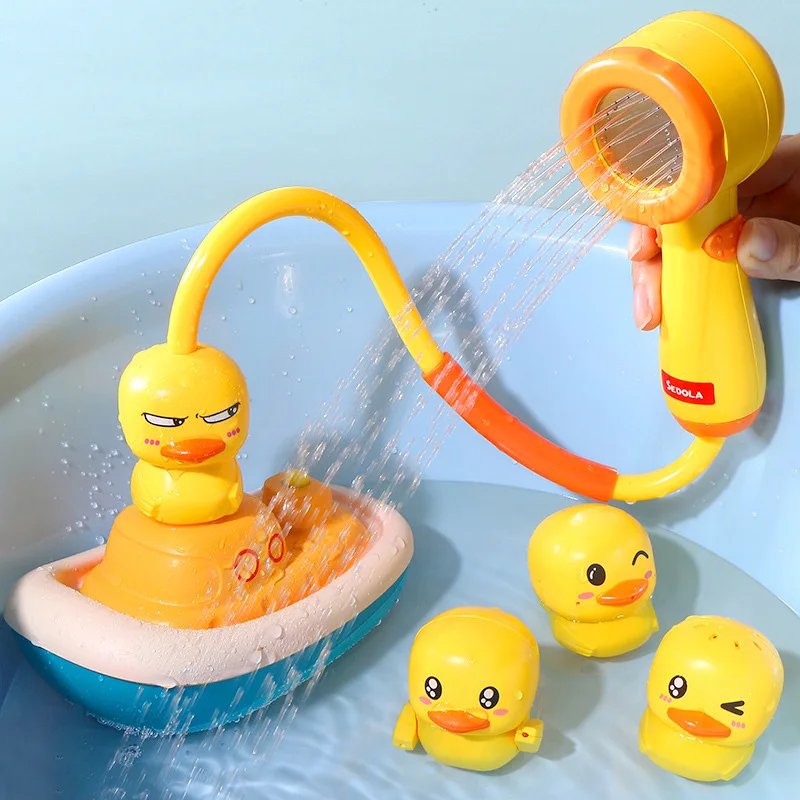 

New Baby Bath Toys Cute Duck Electric Water Spray Bathroom Bathing Toys Kids Bath And Shower Bathtubs Interactive Children Gifts