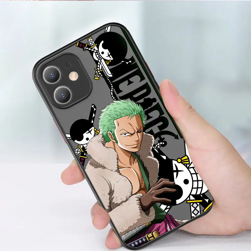 

Матовый цельный бампер Luffy Zoro, бампер, чехол для iPhone 13 Pro Max 8 Plus XR 6S 12 Mini X 7 11 XS SE 7 + XS Max 7p 6 +
