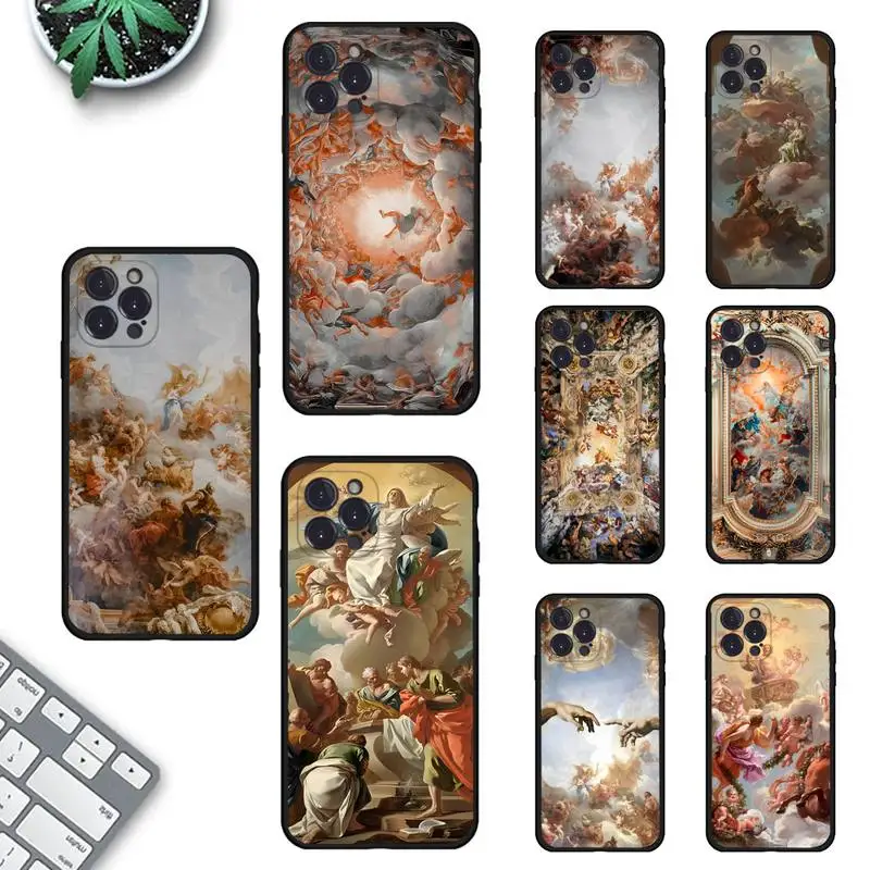 

Art Fresco Michelangelo Creation of Adam Phone Case For iPhone 14 11 12 13 Mini Pro Max 8 7 6 6S Plus X SE 2020 XR XS Funda Case