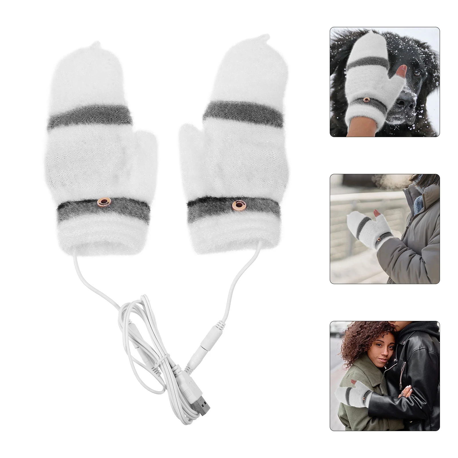 

1 Pair Warm Winter Gloves Heating Gloves Heated Gloves for Skiing Cycling