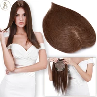 tess women topper 15x15cm hair clips hair topper natural hair wigs 100 human hair silk base clip in hair extension blonde women