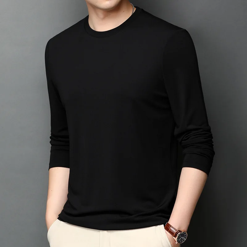

2022 Round neck LONG sleeve solid color t-shirt