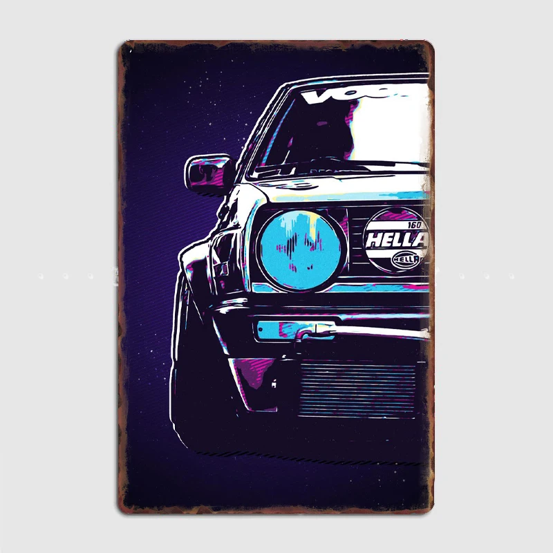 

RETRO RACING CAR Metal Sign Mural Painting Cinema Living Room Cinema Funny Tin Sign Poster