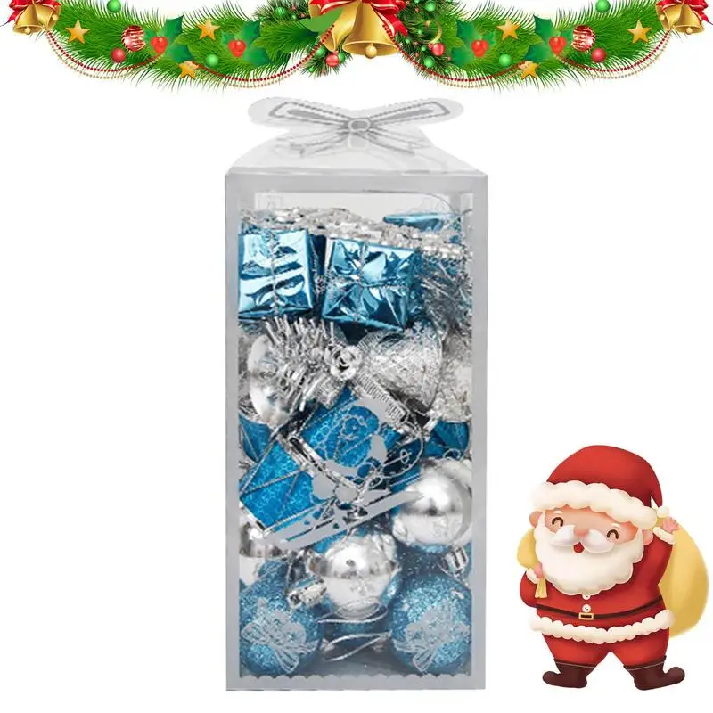 

Christmas Hanging Charms Holiday Wall Hanging Ornaments Set With Balls Gift Box Jingle Bells Home Party Holiday Decorative