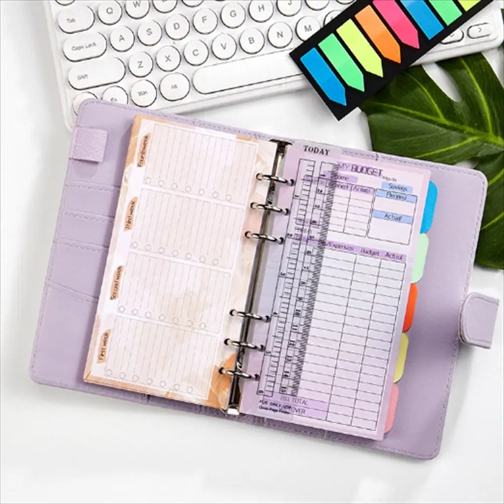 

A6 Loose Leaf Notebook Refill Spiral Binder Inner Page Budget Page Weekly Monthly Inside Paper Stationery