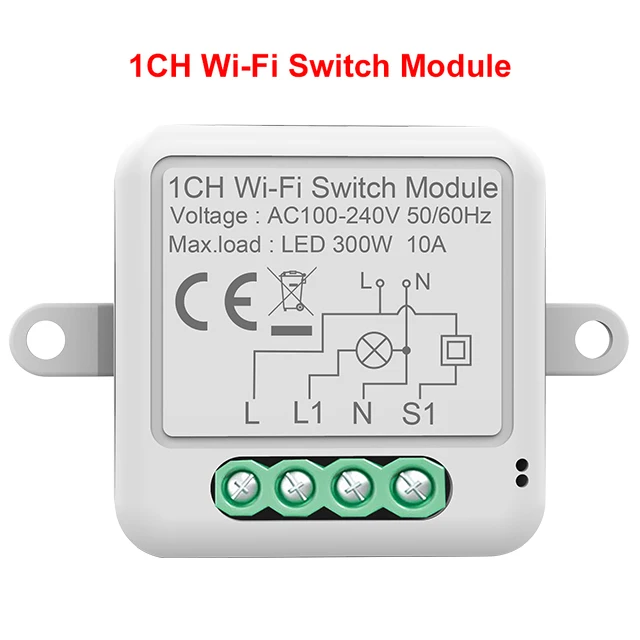 

10A Smart Switch Module Timer Wifi Energy Monitor Switch 1 2 3 4 Gang Mini Switch Module Support 2-way Control Mini Wifi Switch
