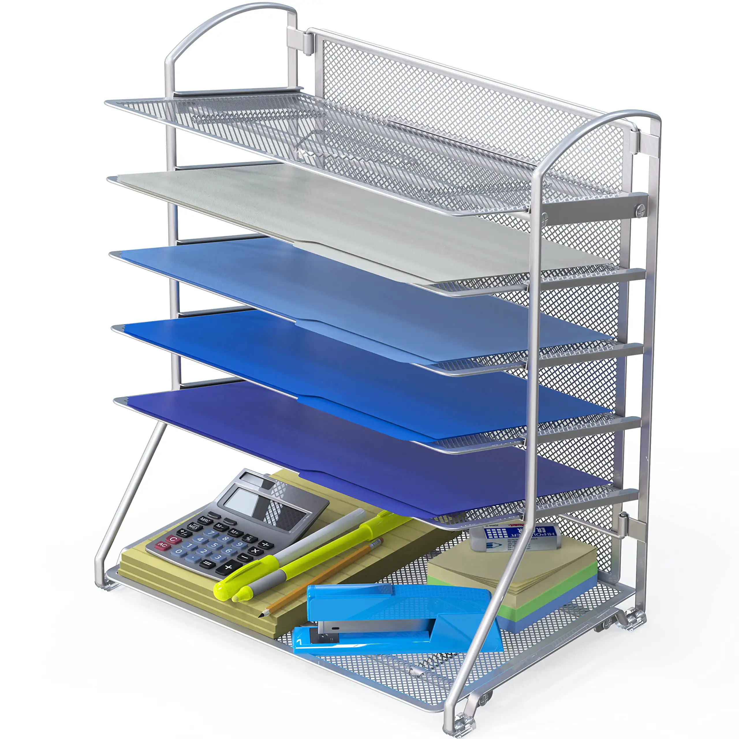 

6 Tier Desk Document Tray, Silver