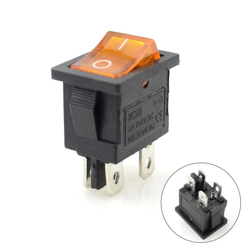 Широко используемый 15*21 мм желтый PA66 ON-OFF короткий двухрядный 4-контактный