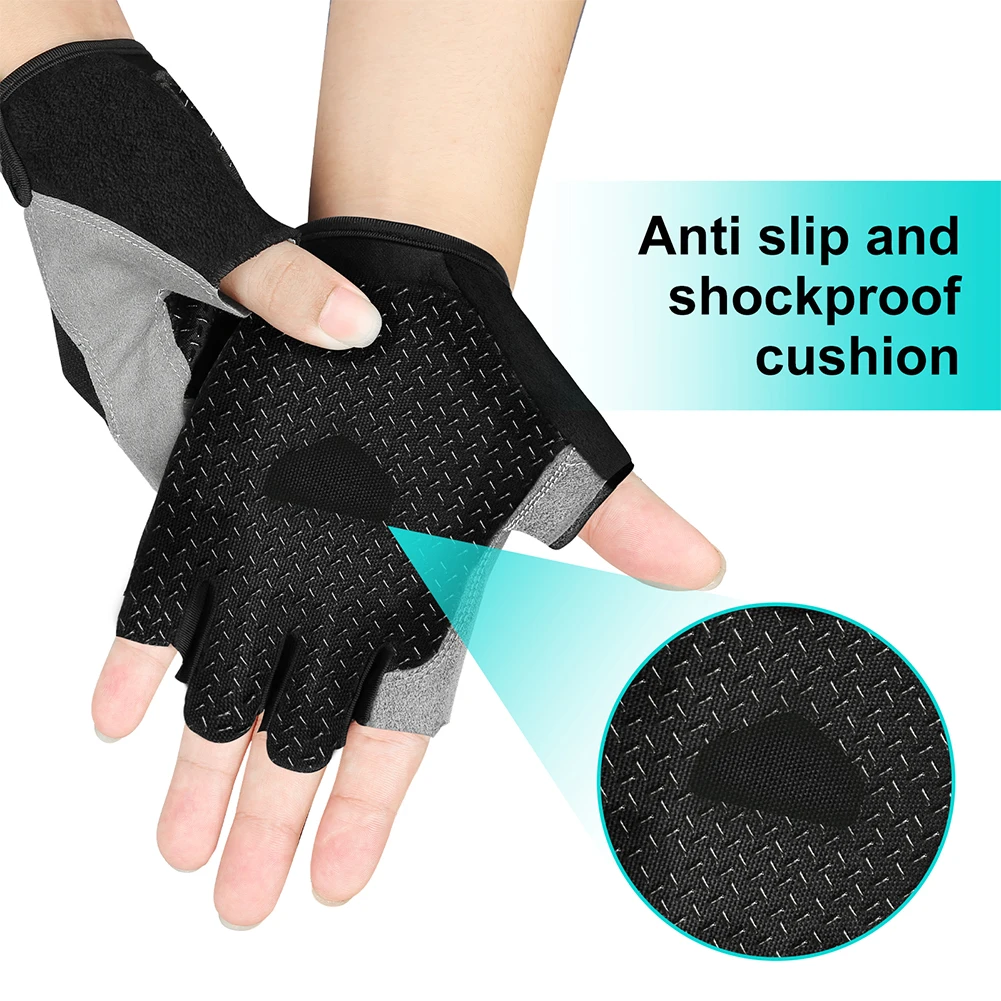 Half Finger Gloves Gym Fitness Anti-Slip Women Men Gel Pad Gloves  Gym Cycling Fingerless Gloves Bicycle Accessories