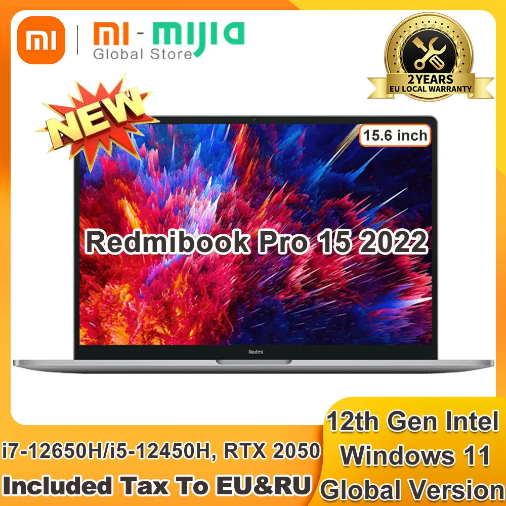 Новинка 2022 ноутбук Xiaomi RedmiBook Pro 15 12-го поколения RTX2050 Intel i7-12650H/i5-12450H 16 ГБ + 512 6 дюйма 3