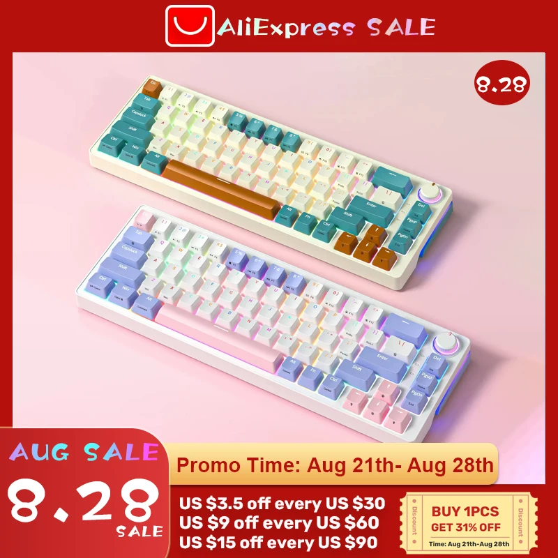 Беспроводная игровая клавиатура SUMREDA ZA68, 2,4 ГГц, Bluetooth