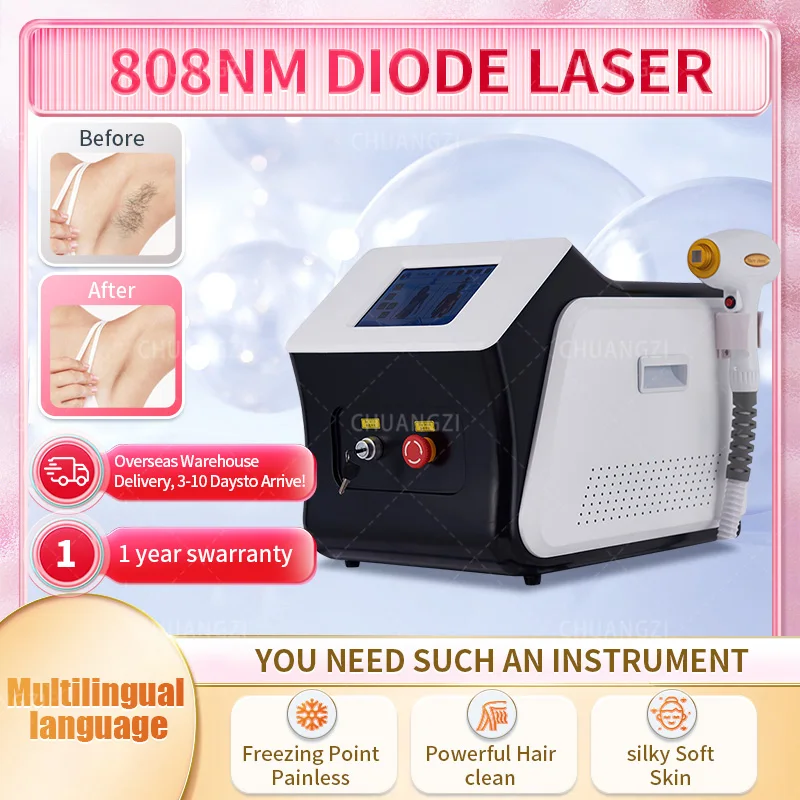 

Diode Laser Hair Removal Ice Platinum Machine 2000W Newest 3 Wavelength 808 For Salon Alexandrit Rejuvenator Painless Effective