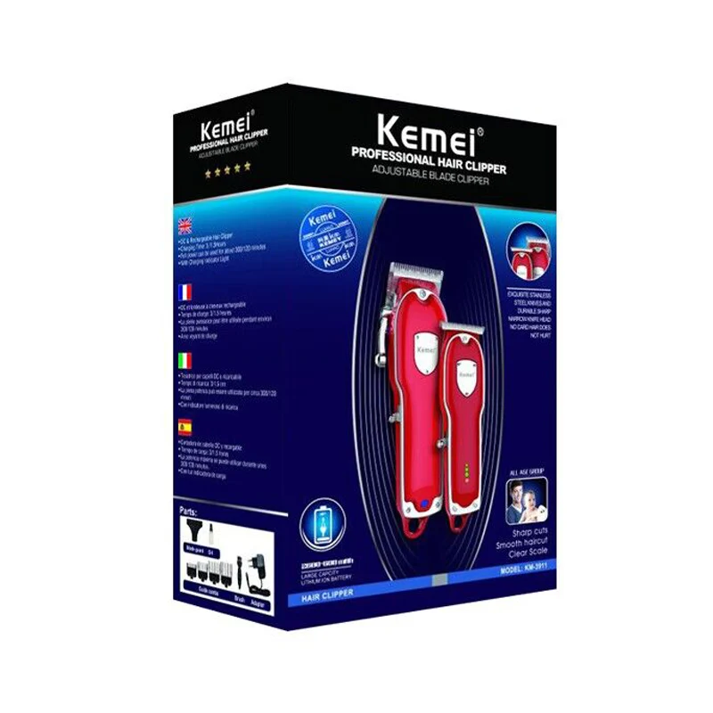Аккумуляторная машинка для стрижки волос Kemei профессиональный электрический