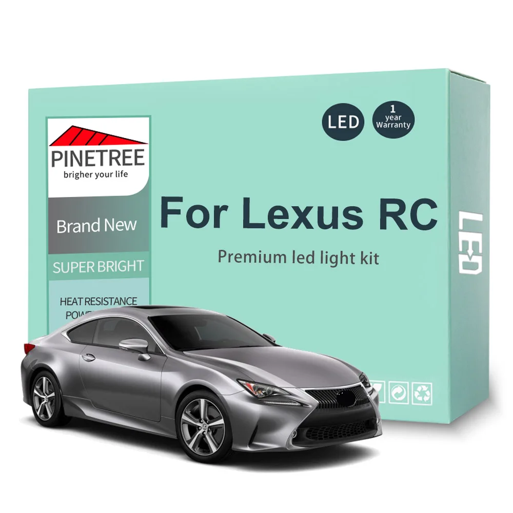 

Комплект светодиодных ламп для внутреннего освещения для Lexus RC RC-F RC200T RC300 RC350 2015-2021, дверь багажника Footwell, зеркало для туалетного столика, све...