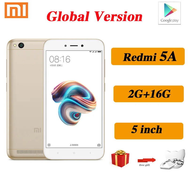

Оригинальный Смартфон Xiaomi Redmi 5A Redmi 6, 2 ГБ, 16 ГБ, смартфон с аккумулятором 3000 мАч, процессор dragon 425