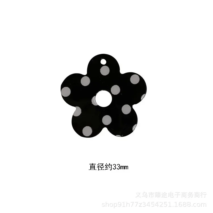 5 шт. Ретро черный и белый горошек полый цветок круг акриловые аксессуары сделай