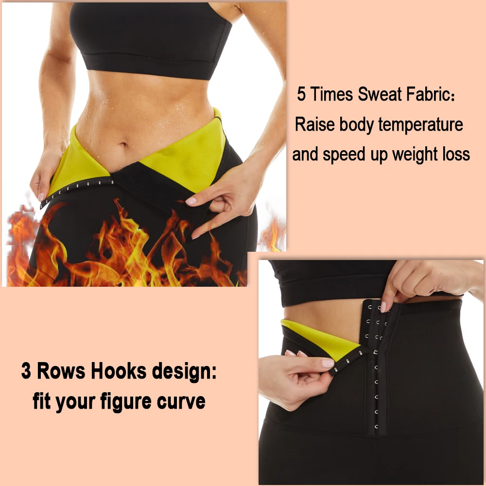 SEXYWG Waist Trainer Sauna Pants Women Sweat Short Pants for Weight Loss Fat Burning Neoprene Slim Workout Pants