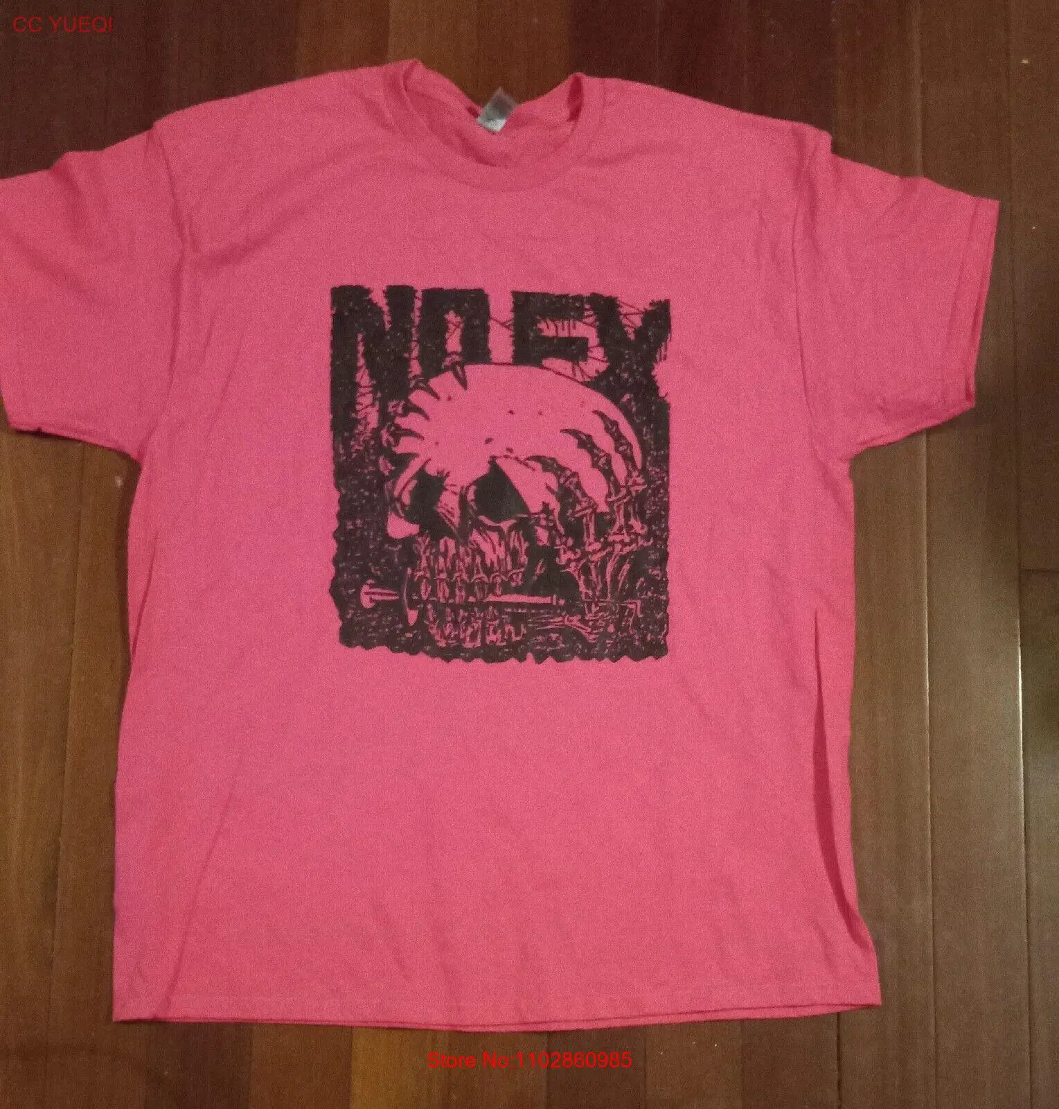 Розовая футболка XL NO FX с черепом Mystic Nardcore Punk NOFX