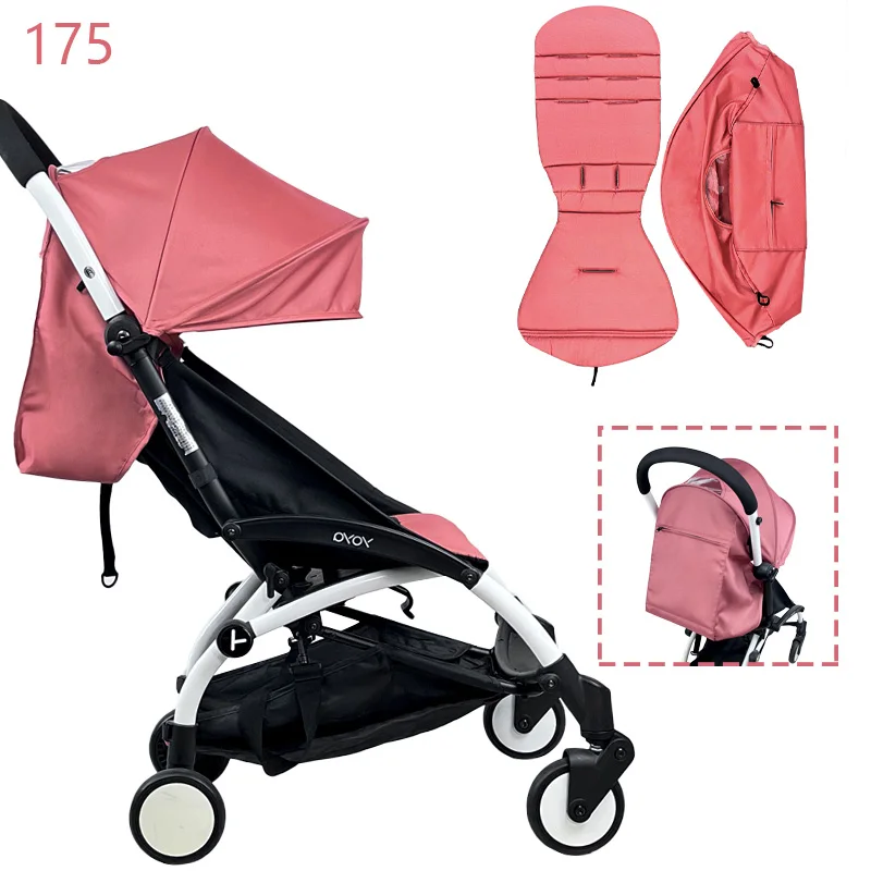 175 Yoya Stroller Accessories Canopy Cover Seat Cushion For Babyzen Yoyo2 Sunshade Cover Seat Mattress With Back Zipper Pocket