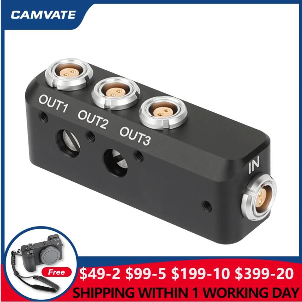 CAMVATE 1 Lemo 0B 2-Pin Female Convert To 3 Lemo 0B 2pin Power Splitter Cable Adapter Distributor For Teradek/Paralinx/Cinegears