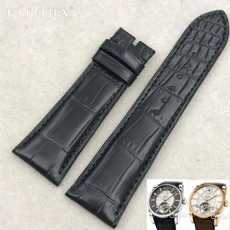 

Ремешок для часов FUYIJIA из натуральной кожи, браслет из воловьей кожи аллигатора для наручных часов, 17 мм 20 мм 21 мм 25 мм