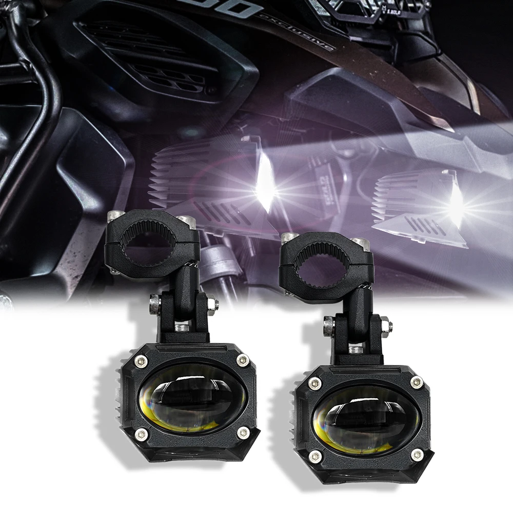

Motorcycle LED Fog Spotlight Wide Type Glass Lens for BWM F800GS R 1250 GS Honda Harley Auxiliary Light Assembly