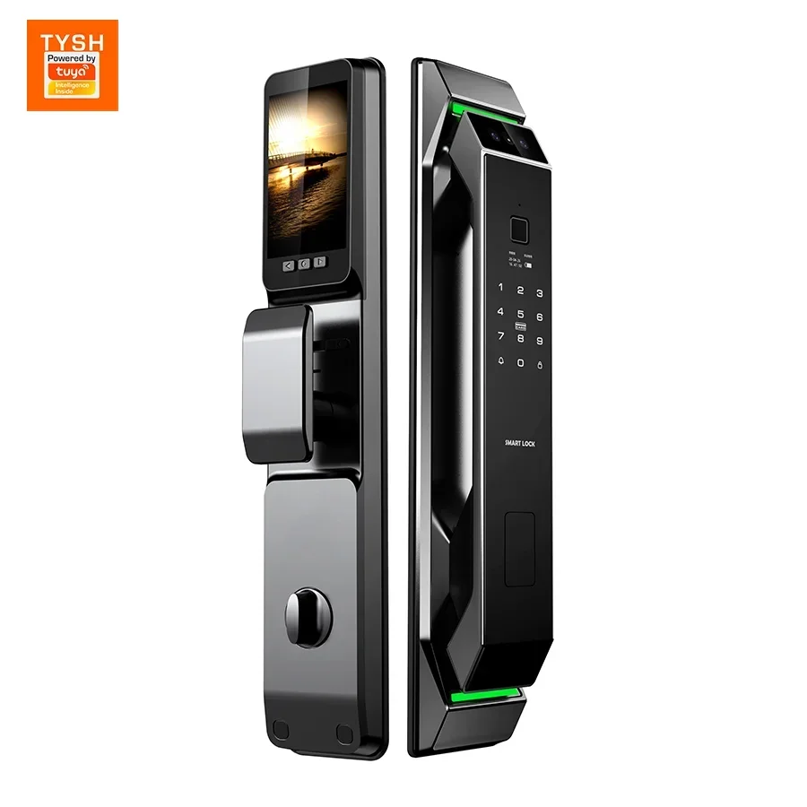 Дверной смарт-замок Tuya с функцией распознавания лица и отпечатком пальца