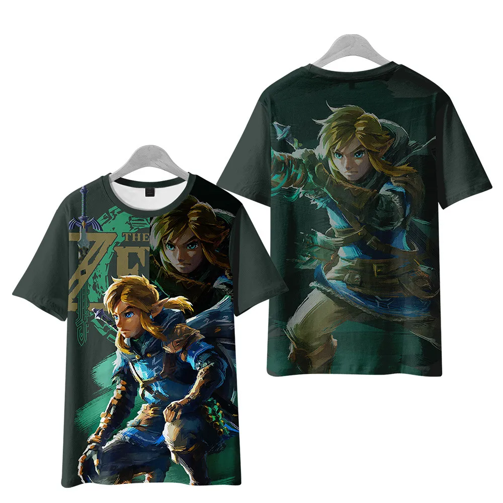 

2023 Zelda Tears of The Kingdom Summer 3D Printing Children Cartoon T-shirt for Casual Boys Girls T Shirt Kids 3-14 Year Clothes