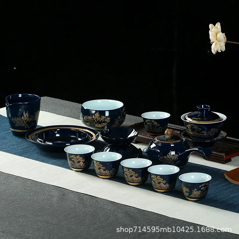 

Jingdezhen ceramic tea set set kungfu tea set celadon teapot teacup cover bowl business meeting sales gift