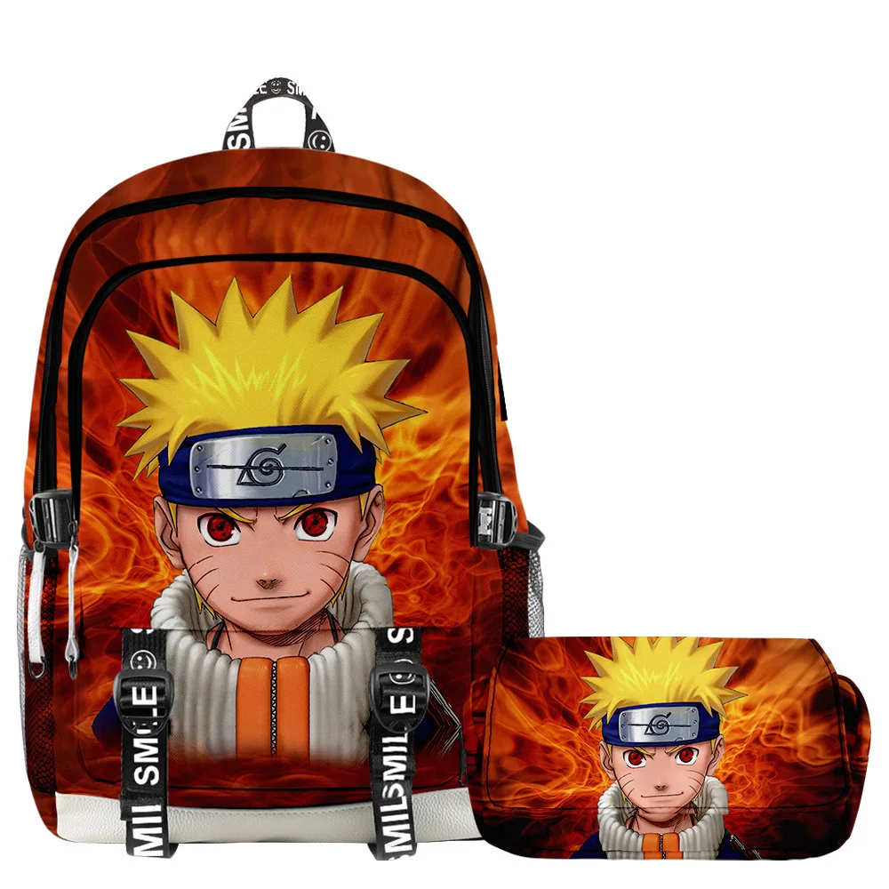 

3D Suit Backpack Naruto Character Peripheral Large-capacity Backpack Suit Backpack + Double-layer Pencil Bag Two-piece Suit