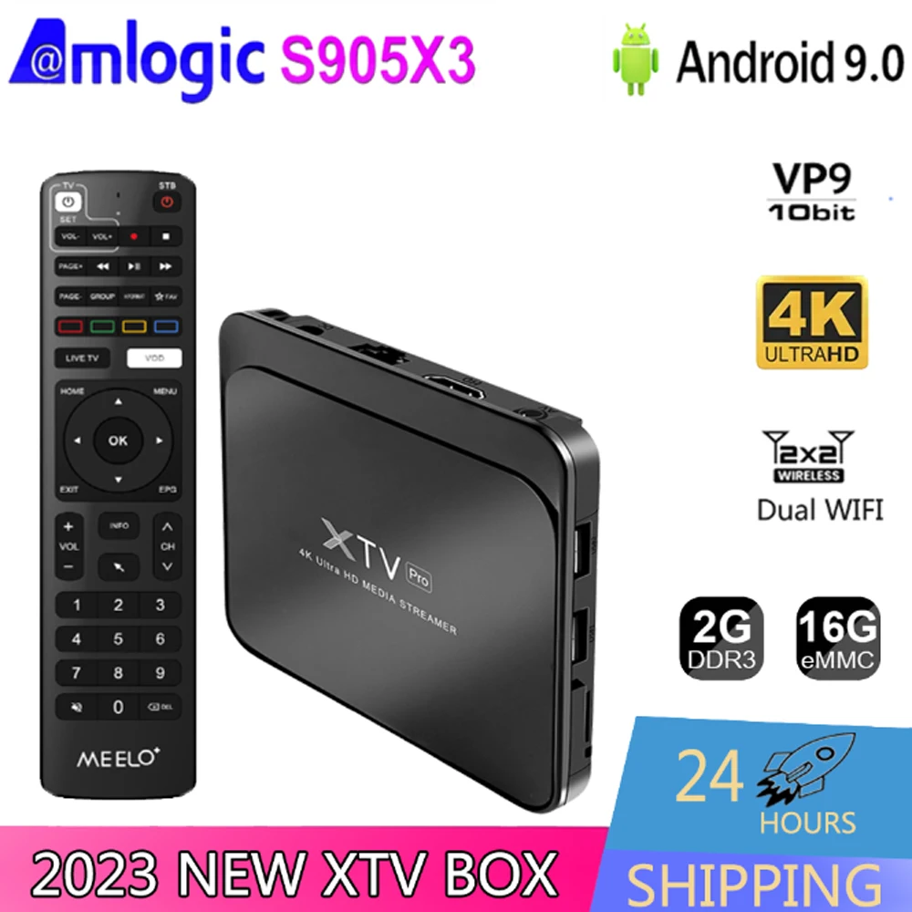 XTV PRO streamer 4K OTT Android TV BOX S905X3 LAN 1000M mytvonline TV BOX HDR10 2.4G/5G Android 9.0 Dual WiFi